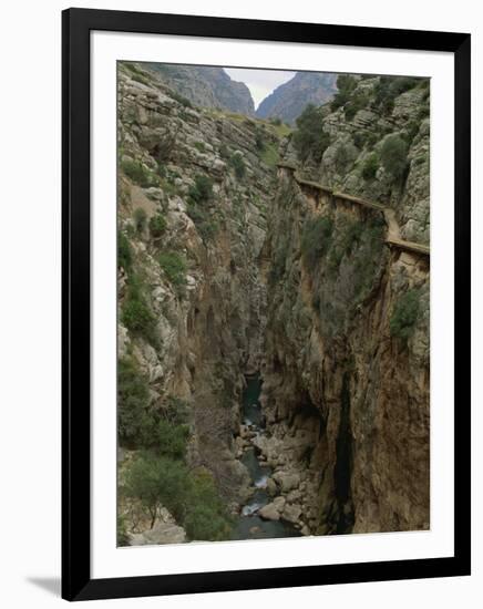 El Chorro Gorge and the Old Catwalk, Malaga Province, Andalucia, Spain, Europe-Maxwell Duncan-Framed Photographic Print