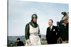 EL CID, 1961 directed by ANTHONY MANN On the set, Charlton Heston with Samuel Bronston (producer) a-null-Stretched Canvas