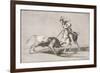 El Cid (C.1040-99) Spearing Another Bull, Plate 11 from La Tauromaquia, 1816-Francisco de Goya-Framed Giclee Print