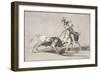 El Cid (C.1040-99) Spearing Another Bull, Plate 11 from La Tauromaquia, 1816-Francisco de Goya-Framed Giclee Print