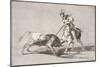 El Cid (C.1040-99) Spearing Another Bull, Plate 11 from La Tauromaquia, 1816-Francisco de Goya-Mounted Giclee Print