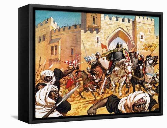 El Cid's Dead Body Strapped to a Horse Causing the Moors to Flee-Mcbride-Framed Stretched Canvas