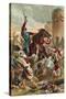 El Cid Threatening the City of Valencia-Spanish School-Stretched Canvas