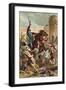 El Cid Threatening the City of Valencia-Spanish School-Framed Premium Giclee Print