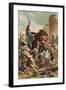 El Cid Threatening the City of Valencia-Spanish School-Framed Giclee Print