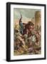El Cid Threatening the City of Valencia-Spanish School-Framed Giclee Print