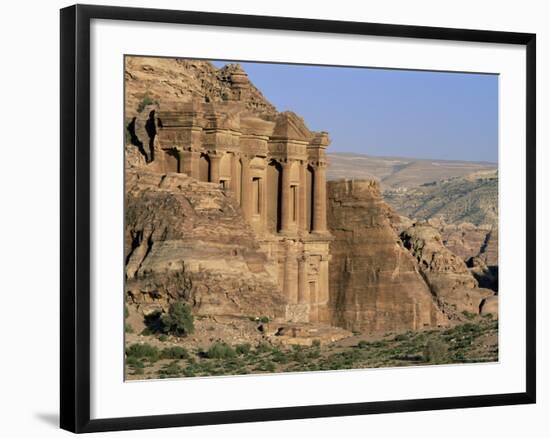 El Deir, Nabatean Archaeological Site, Petra, Unesco World Heritage Site, Jordan-Bruno Morandi-Framed Photographic Print