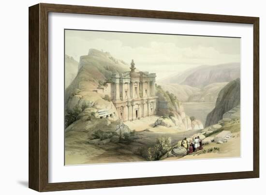 El Deir, Petra, March 8th 1839, Plate 90 from Volume III The Holy Land, Engraved by Louis Haghe-David Roberts-Framed Giclee Print