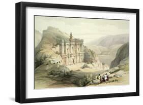 El Deir, Petra, March 8th 1839, Plate 90 from Volume III The Holy Land, Engraved by Louis Haghe-David Roberts-Framed Giclee Print