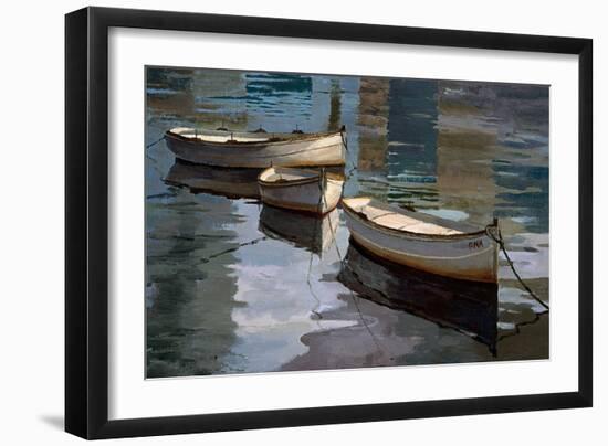 El Descanso de las Tres Barcas-Poch Romeu-Framed Art Print