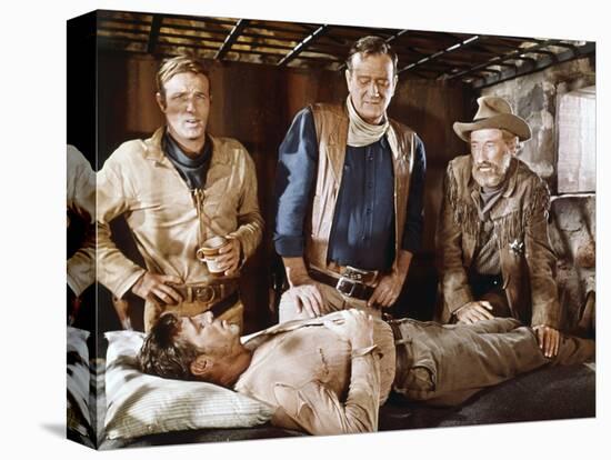 EL DORADO, 1967 directed by HOWARD HAWKS James Caan, John Wayne, Arthur Hunnicutt and Robert Mitchu-null-Stretched Canvas