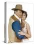 EL DORADO, 1967 directed by HOWARD HAWKS John Wayne and Charlene Holt (photo)-null-Stretched Canvas