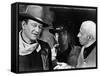 EL DORADO, 1967 directed by HOWARD HAWKS On the set, Howard Hawks with John Wayne and James Caan (b-null-Framed Stretched Canvas