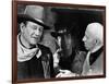 EL DORADO, 1967 directed by HOWARD HAWKS On the set, Howard Hawks with John Wayne and James Caan (b-null-Framed Photo