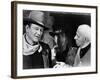 EL DORADO, 1967 directed by HOWARD HAWKS On the set, Howard Hawks with John Wayne and James Caan (b-null-Framed Photo