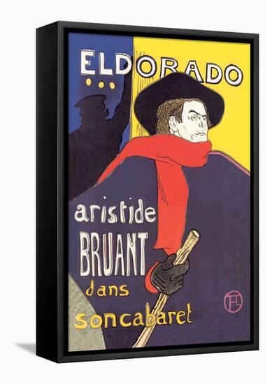 El Dorado: Aristide Bruant dans Son Cabaret-Henri de Toulouse-Lautrec-Framed Stretched Canvas