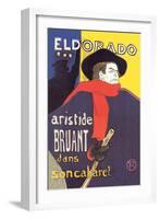 El Dorado: Aristide Bruant dans Son Cabaret-Henri de Toulouse-Lautrec-Framed Art Print