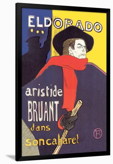 El Dorado: Aristide Bruant dans Son Cabaret-Henri de Toulouse-Lautrec-Framed Art Print