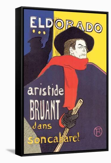 El Dorado: Aristide Bruant dans Son Cabaret-Henri de Toulouse-Lautrec-Framed Stretched Canvas