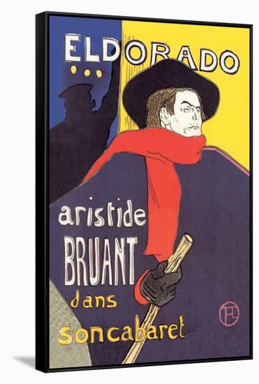 El Dorado: Aristide Bruant dans Son Cabaret-Henri de Toulouse-Lautrec-Framed Stretched Canvas