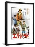 El Dorado, James Caan, John Wayne, Robert Mitchum, Japanese Poster Art, 1967-null-Framed Art Print