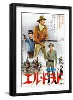 El Dorado, James Caan, John Wayne, Robert Mitchum, Japanese Poster Art, 1967-null-Framed Art Print