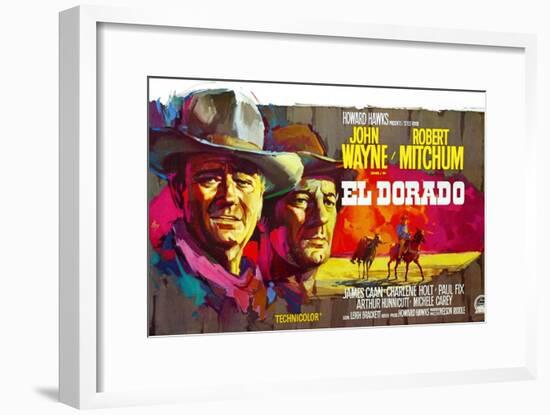 El Dorado, John Wayne, Robert Mitchum, Belgian Poster Art, 1967-null-Framed Art Print