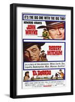 El Dorado, John Wayne, Robert Mitchum on Poster Art, 1966-null-Framed Art Print