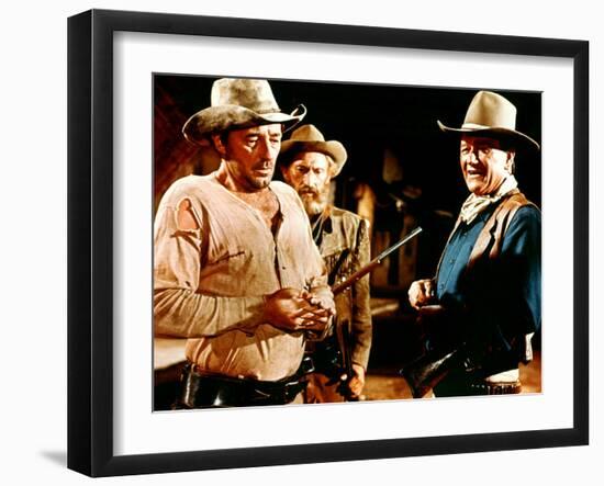 El Dorado, Robert Mitchum, Arthur Hunnicutt, John Wayne, 1967-null-Framed Photo