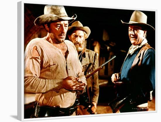 El Dorado, Robert Mitchum, Arthur Hunnicutt, John Wayne, 1967-null-Framed Photo