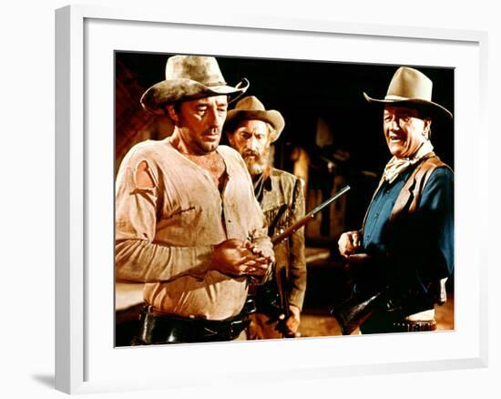 El Dorado, Robert Mitchum, Arthur Hunnicutt, John Wayne, 1967-null-Framed Photo