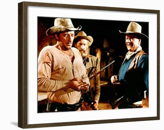 El Dorado, Robert Mitchum, Arthur Hunnicutt, John Wayne, 1967-null-Framed Photo