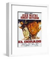 El Dorado, Robert Mitchum, John Wayne, French Poster Art, 1967-null-Framed Art Print