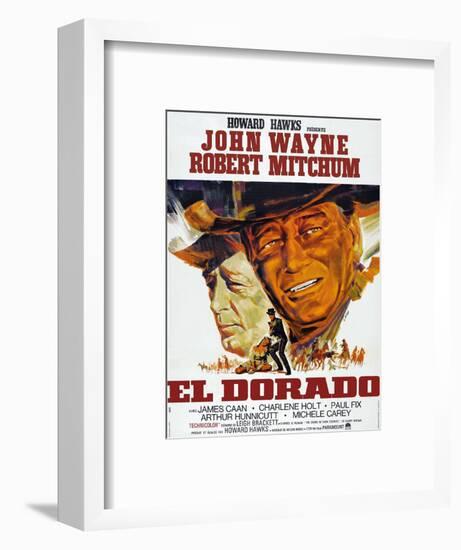 El Dorado, Robert Mitchum, John Wayne, French Poster Art, 1967-null-Framed Art Print