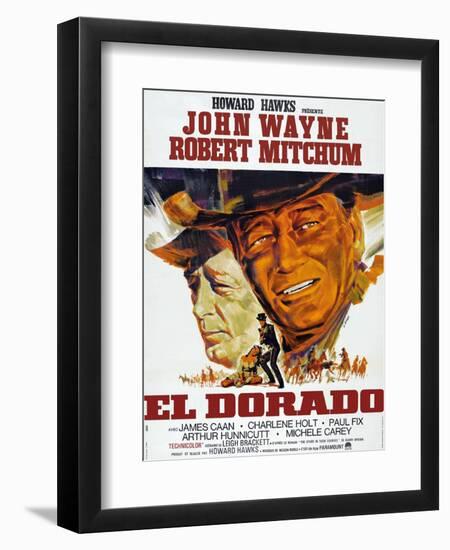 El Dorado, Robert Mitchum, John Wayne, French Poster Art, 1967-null-Framed Art Print