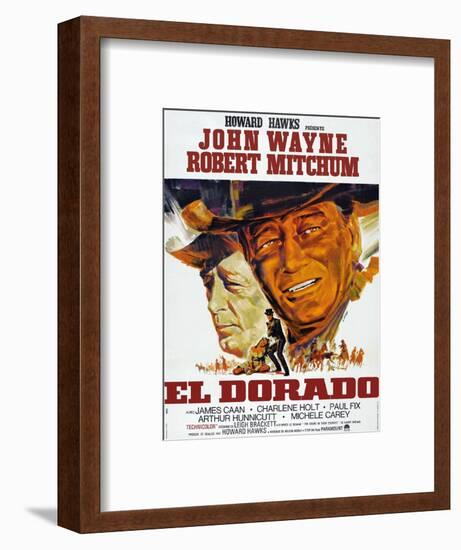 El Dorado, Robert Mitchum, John Wayne, French Poster Art, 1967-null-Framed Art Print