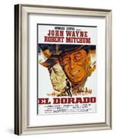 El Dorado, Robert Mitchum, John Wayne, French Poster Art, 1967-null-Framed Art Print