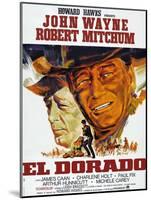 El Dorado, Robert Mitchum, John Wayne, French Poster Art, 1967-null-Mounted Art Print