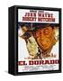 El Dorado, Robert Mitchum, John Wayne, French Poster Art, 1967-null-Framed Stretched Canvas
