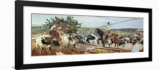 El Encierro, 1915, Spanish School-Joaquín Sorolla y Bastida-Framed Giclee Print