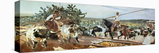 El Encierro, 1915, Spanish School-Joaquín Sorolla y Bastida-Stretched Canvas