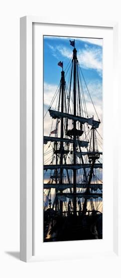 "El Galeon" at Sunset, Authentic Replica of 17th Century Spanish Galleon, Pier 84, New York-Philippe Hugonnard-Framed Photographic Print