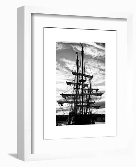 "El Galeon" at Sunset, Authentic Replica of 17th Century Spanish Galleon, Pier 84, New York-Philippe Hugonnard-Framed Art Print