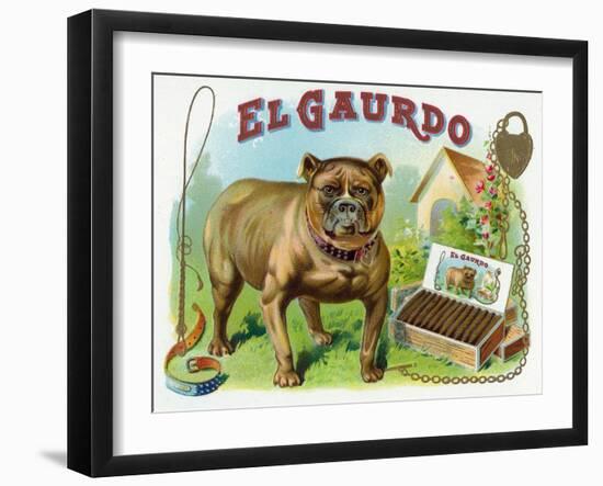 El Gaurdo Brand Cigar Box Label-Lantern Press-Framed Art Print