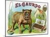El Gaurdo Brand Cigar Box Label-Lantern Press-Mounted Art Print