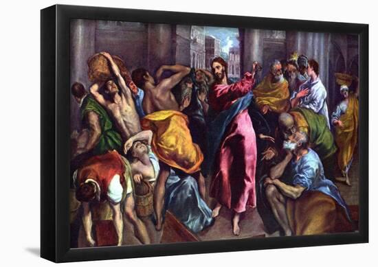 El Greco Christ Drives the Dealers from the Temple Art Print Poster-null-Framed Poster