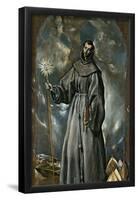 El Greco / 'Saint Bernardino', 1603, Spanish School, Oil on canvas, 269 cm x 144 cm, P00816.-El Greco-Framed Poster