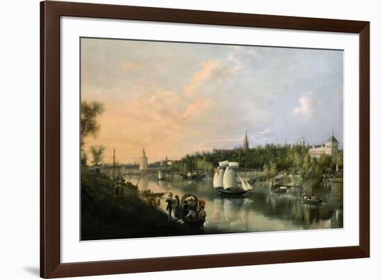 El Guadalquivir a Su Paso Por Sevilla, 1851-Manuel Barron y Carrillo-Framed Giclee Print