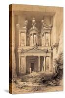 El Kasne (Treasury), Petra, Jordan, 1843 Engraving-David Roberts-Stretched Canvas