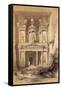 El Kasne (Treasury), Petra, Jordan, 1843 Engraving-David Roberts-Framed Stretched Canvas